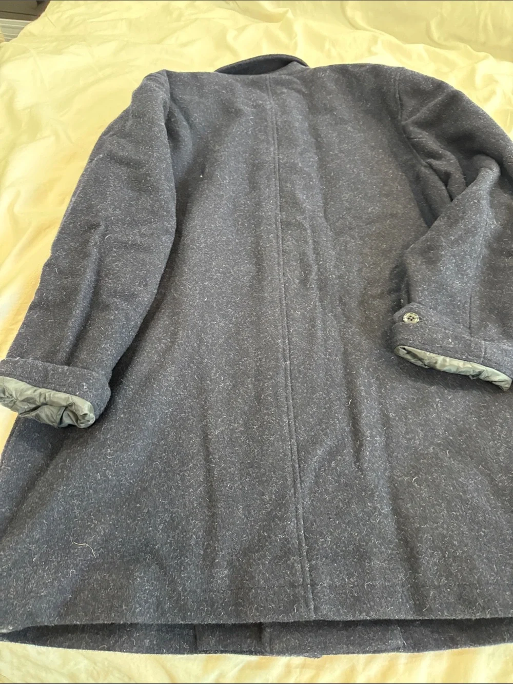 J. Crew Men's Dark Blue Wool Pea Coat,single breasted